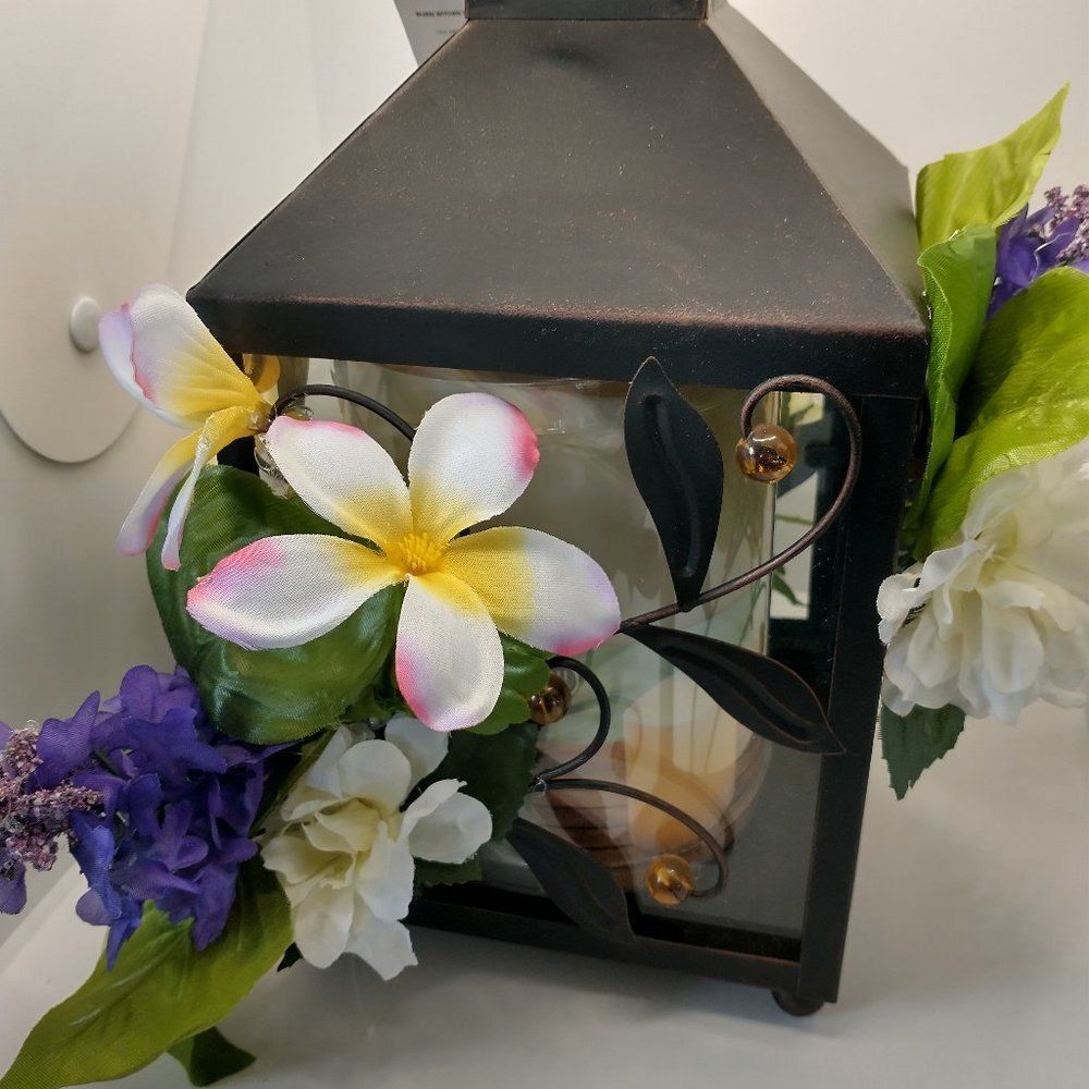 Hand Crafted Hanging Lantern Floral Table Centerpiece